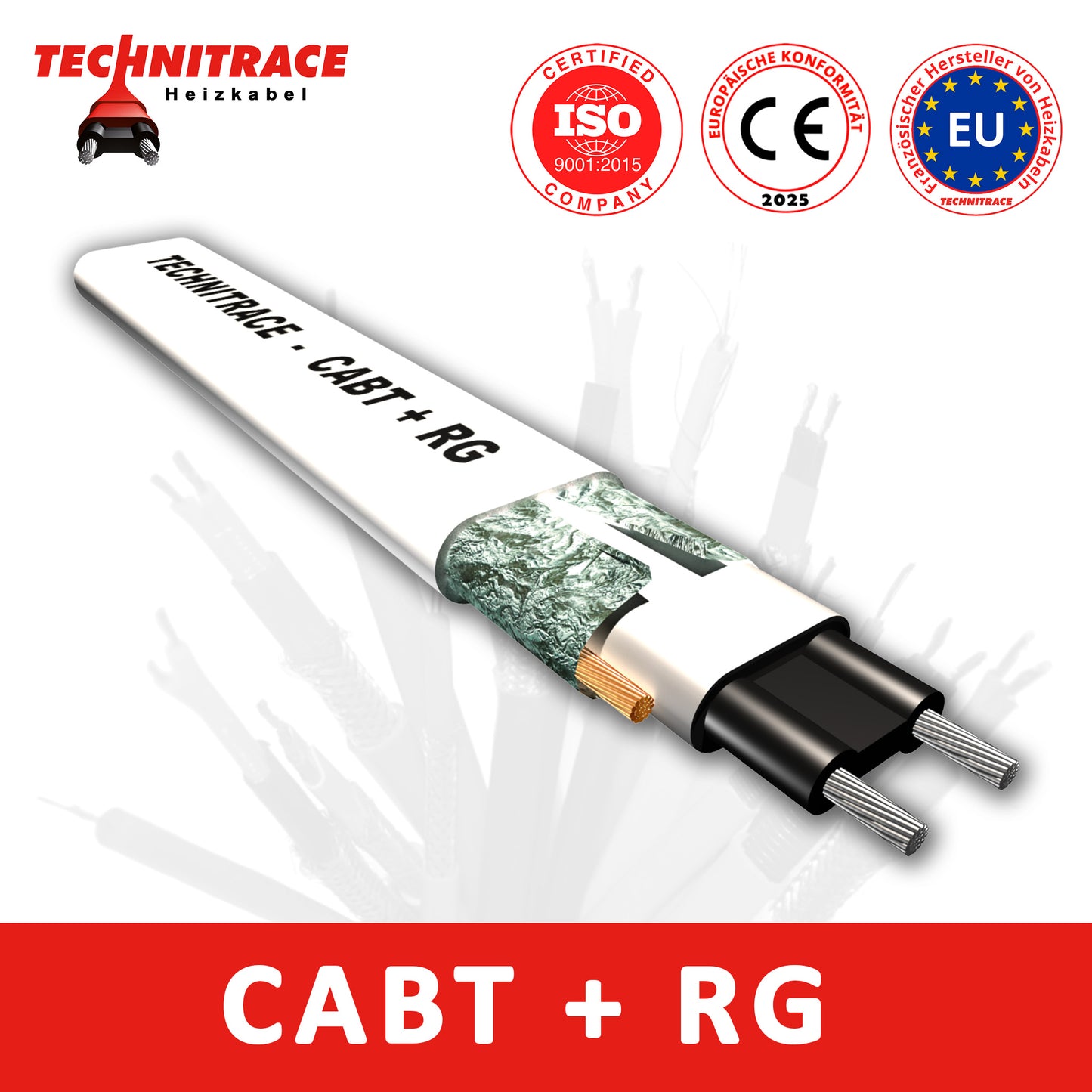 Heizkabel CABT + RG (mit Alufilm, Beidraht & Ummantelung)