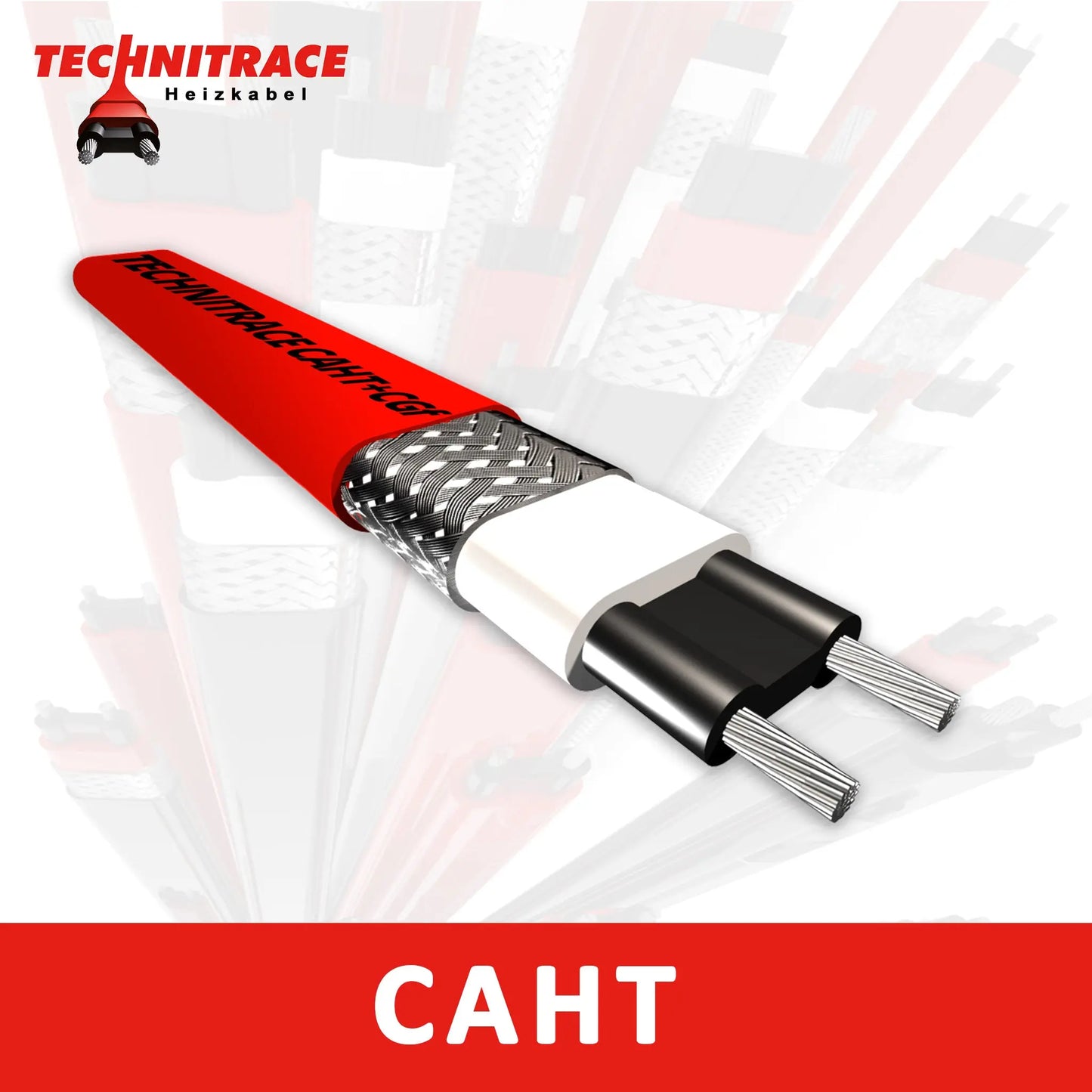 Hochtemperatur-Heizkabel CAHT + CGf (mit Kupfergeflecht & FEP-Ummantelung) Heizkabel günstig kaufen